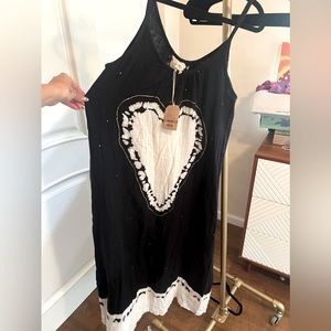 Natural life black/ white/ gold tie dye maxi dress - NEW